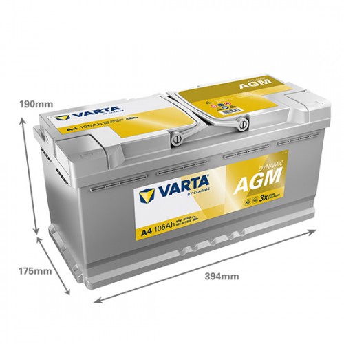 Аккумулятор VARTA Dynamic AGM 105Ah (605901095) A4 Аккумулятор VARTA Dynamic AGM 105Ah (605901095) A4
